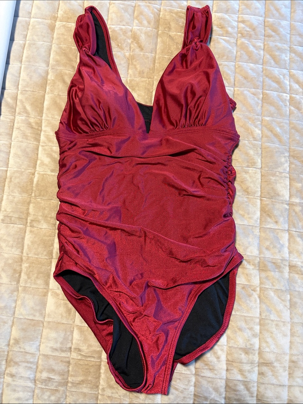 White Stag Deep Red One-Piece Swimsuit
